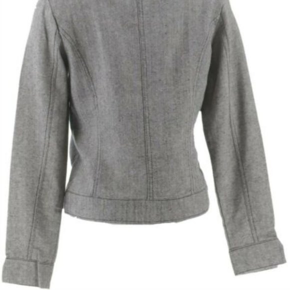 NWT LIZ CLAIBORNE NY HERRINGBONE BLACK ZIP‎ JACKET 8 & 16 - Picture 6 of 15